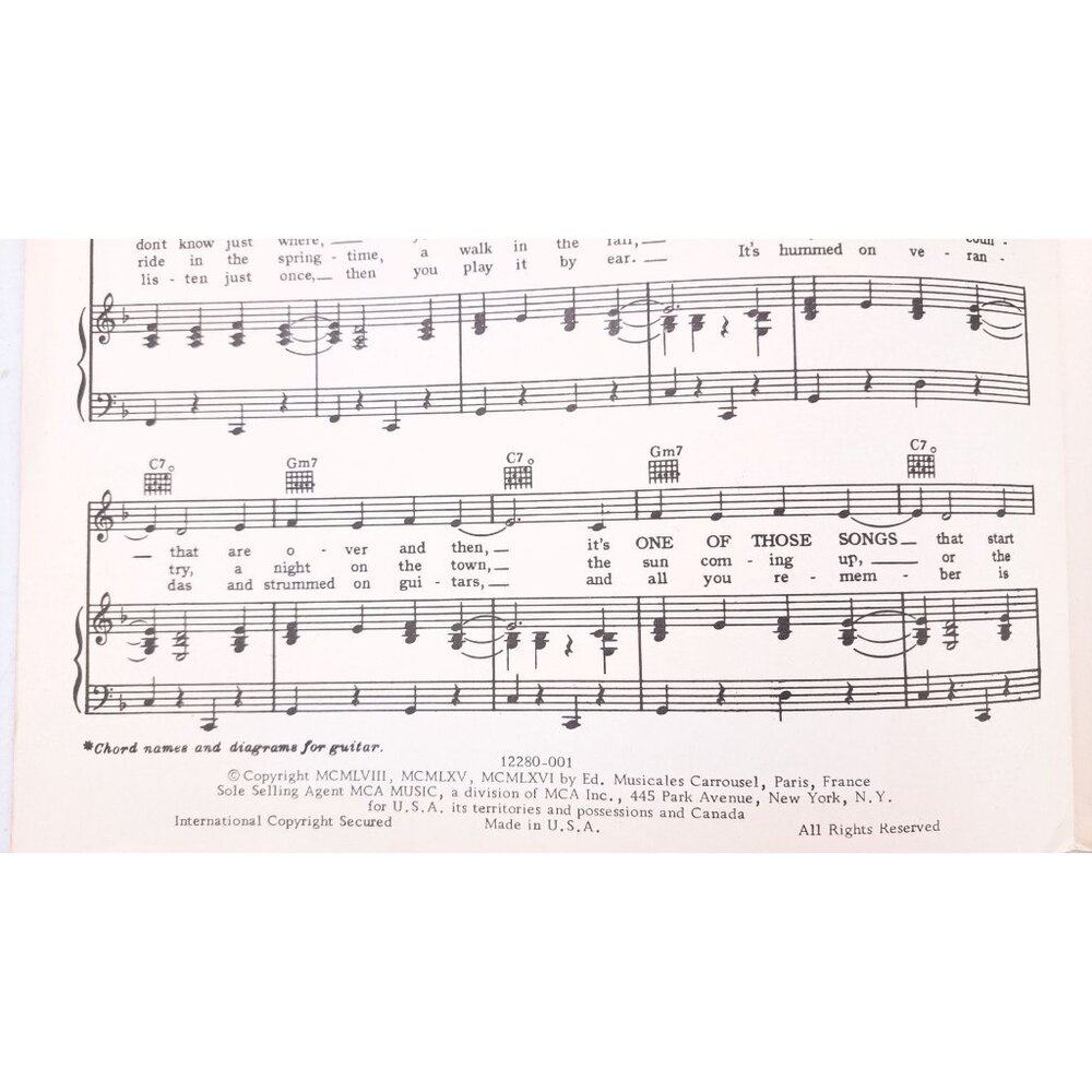 Vintage One Of Those Songs Sheet Music Le Bal De Madame Mortemouille 1966 Holt - Picture 3 of 6